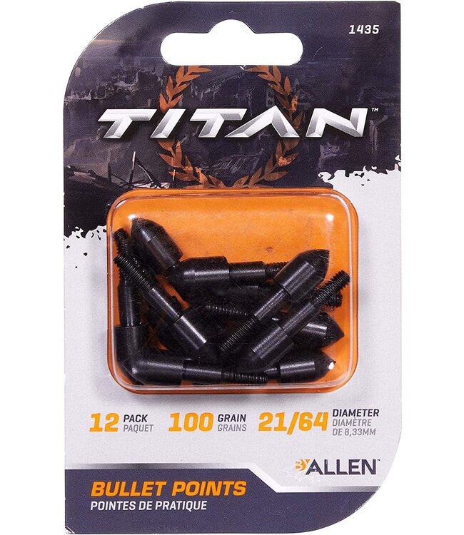 ALLEN TITAN 100GR BULLET POINTS 21/64  12/PK