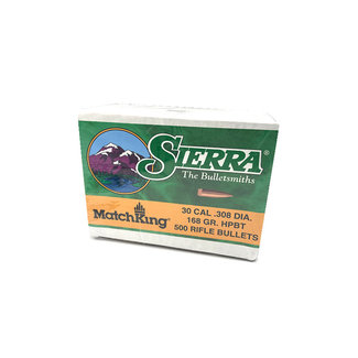 SIERRA SIERRA MatchKing .30 Caliber .308" 168Gr HPBT 500/BOX