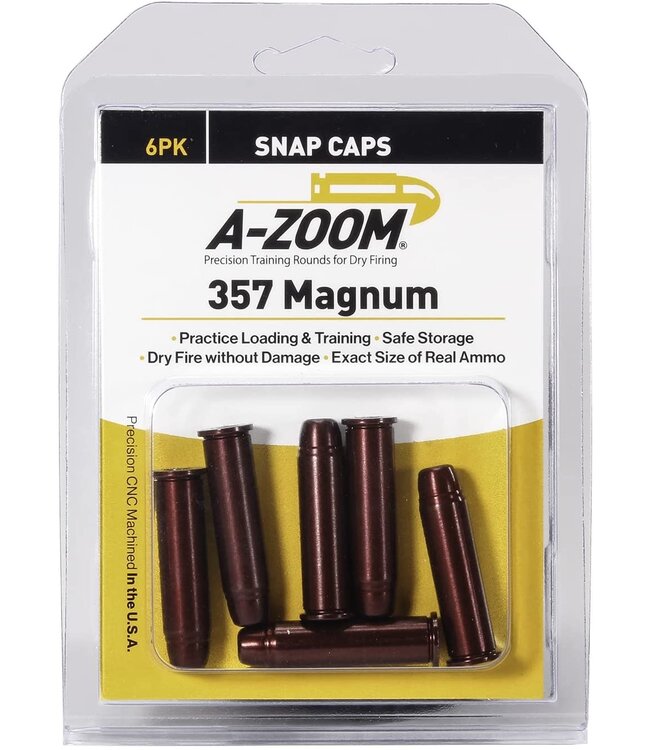 A-ZOOM 357 MAG  Snap Caps Aluminum Blue 16119- Pack of 6