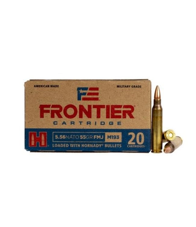 HORNADY FRONTIER  5.56 NATO 55GR FMJ (XM193) 20RDS/BOX