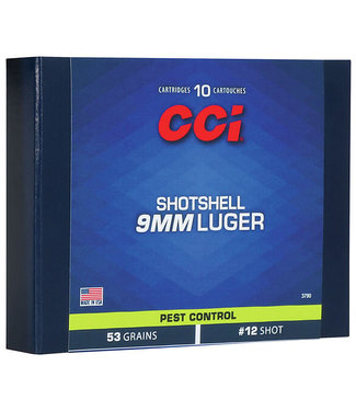 CCI CCI SHOTSHELL 9MM LUGER 53 GR #12 SHOT  10RS/BOX