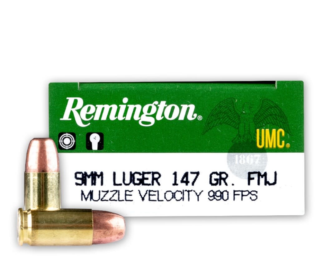 REMINGTON UMC 9MM 147GR FMJ 50RS/BOX - Solely Outdoors Inc.