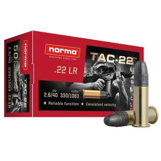 NORMA NORMA TAC-22LR 40GR LEAD RN  50RS/BOX