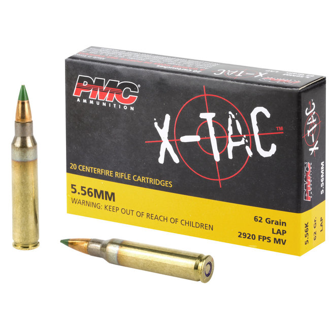 PMC 5.56x45mm 62GR FMJ-BT (M855) Green Tip 20 Rounds