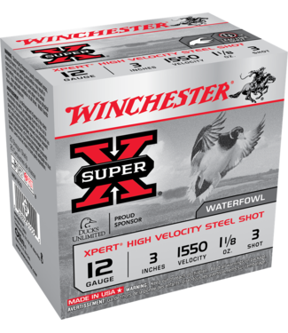 Winchester WINCHESTER X-SUPER 12GA 3" 11/8OZ #3 STEEL SHOT  25RS/BOX