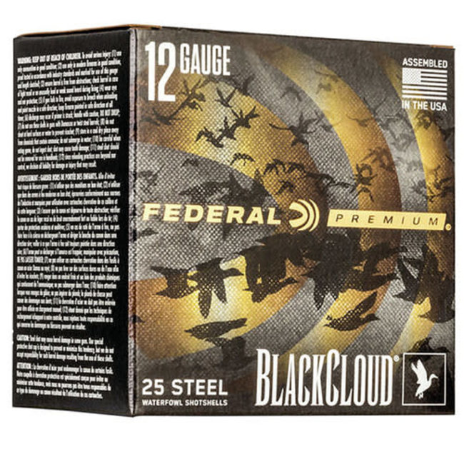 FEDERAL BLACK CLOUD STEEL 12GA 3" 11/4OZ 1450FPS #4 25RS/BOX