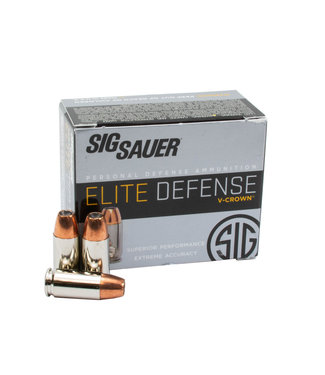 Sig Sauer SIG SAUER  ELITE DEFENCE  V-CROWN 9mm 147GR JHP 20RS/BOX