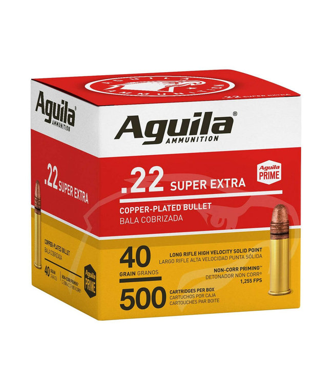 AGUILA SUPER EXTRA 22LR 40GR 1255FPS COPPER PLATE 2000RS/CASE