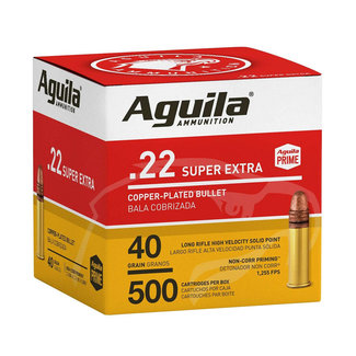 AGUILA AGUILA SUPER EXTRA 22LR 40GR 1255FPS COPPER PLATE 500RS/BOX