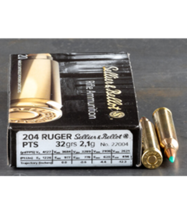 SELLIER&BELLOT 204 RUGER 32GR PTS 20RS/BOX