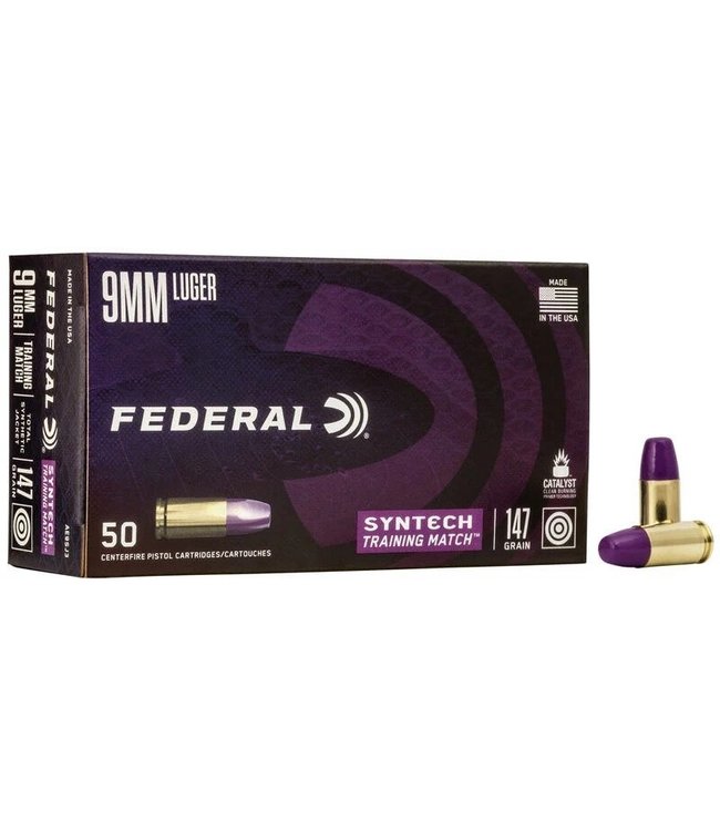 Federal Syntech Training Match 9mm 147 Gr Jacket Flat Nose 500RS/CASE