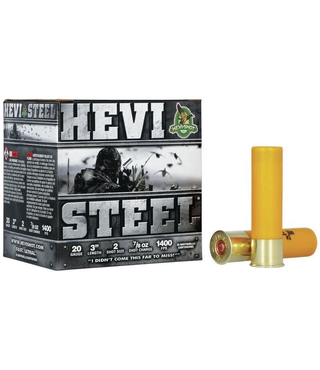 HEVI SHOT HEVISTEEL 20GA 3"  7/8OZ #2 25RS/BOX