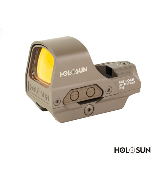 HOLOSUN HE510C-GR-FDE ELITE REFLEX SIGHT W/GREEN SUPER LED-FDE