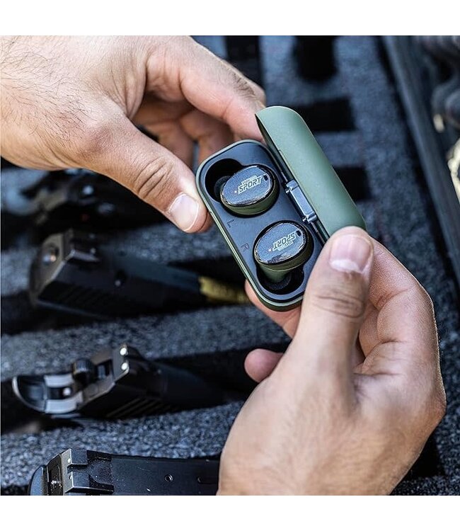 ISOTUNES SPORT CALIBER ELECTRONIC HEARING PROTECTION OD GREEN/IT-17