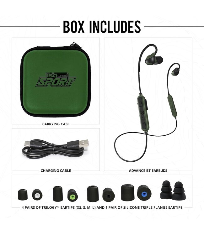 ISOTUNES SPORT ADVANCE ELECTRONIC HEARING PROTECTION OD GREEN/IT-36