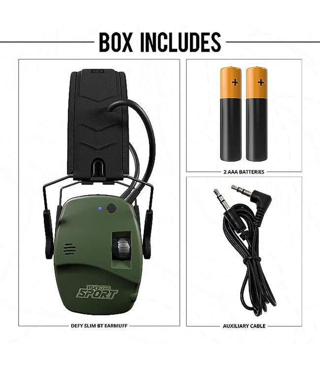 ISOTUNES SPORT DEFY SLIM TACTICAL HEARING PROTECTION OD GREEN/IT-43