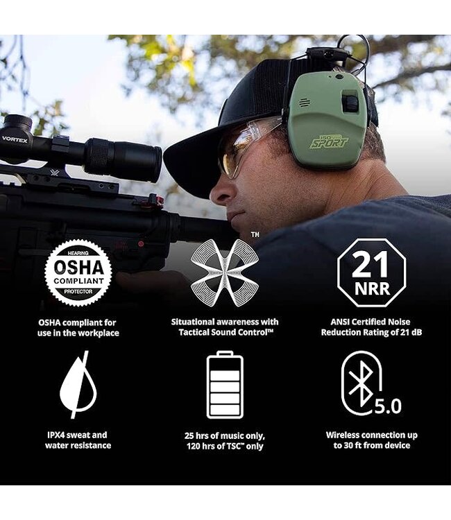 ISOTUNES SPORT DEFY SLIM TACTICAL HEARING PROTECTION OD GREEN/IT-43