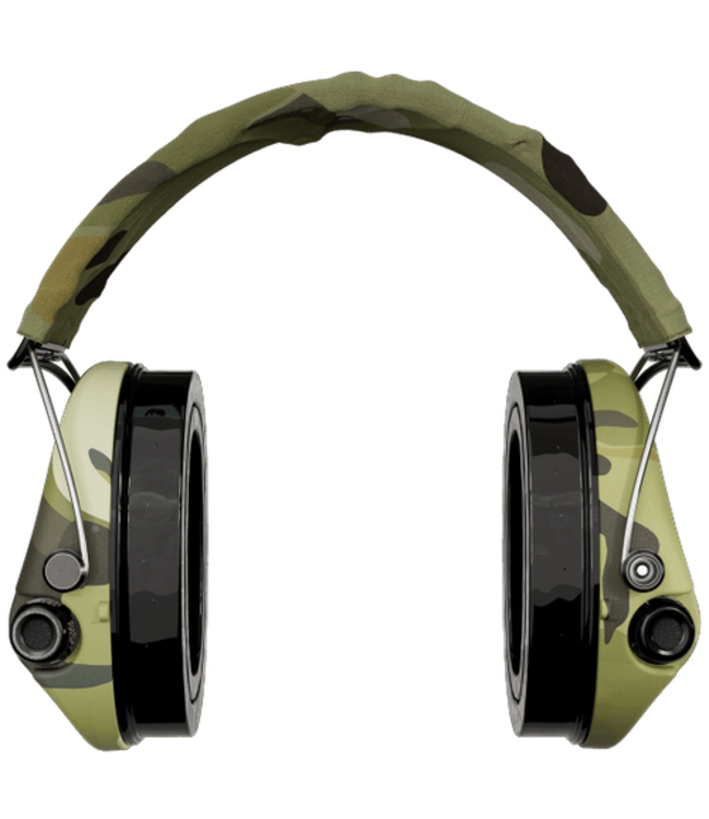 SORDIN Supreme Pro-X LED - Camo Cups, Camo Headband with Gel Earseals