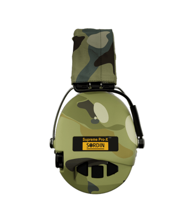 SORDIN Supreme Pro-X LED - Camo Cups, Camo Headband with Gel Earseals