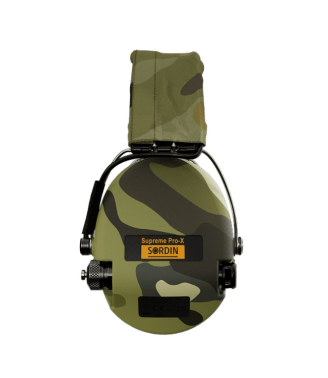 SORDIN Supreme Pro-X LED - Camo Cups, Camo Headband with Gel Earseals