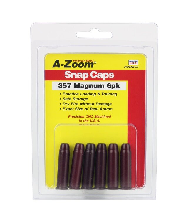 A-ZOOM 357 MAG  Snap Caps Aluminum Blue 16119- Pack of 6