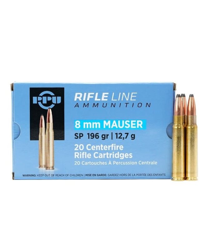 PPU 8mm MAUSER 196 GR SP BT 20RS/BOX