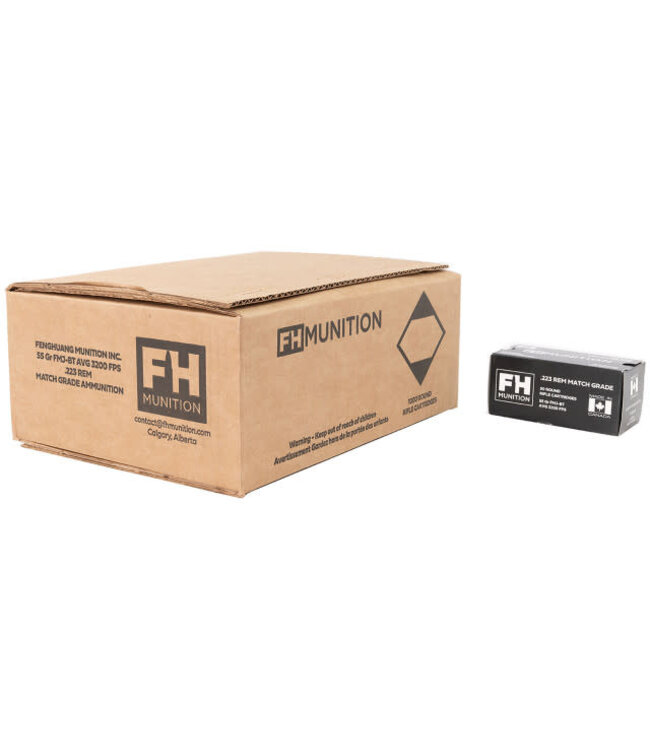 FH Munition Inc. Match Grade 223 Rem, 55 gr, FMJ-BT 1000 Rds
