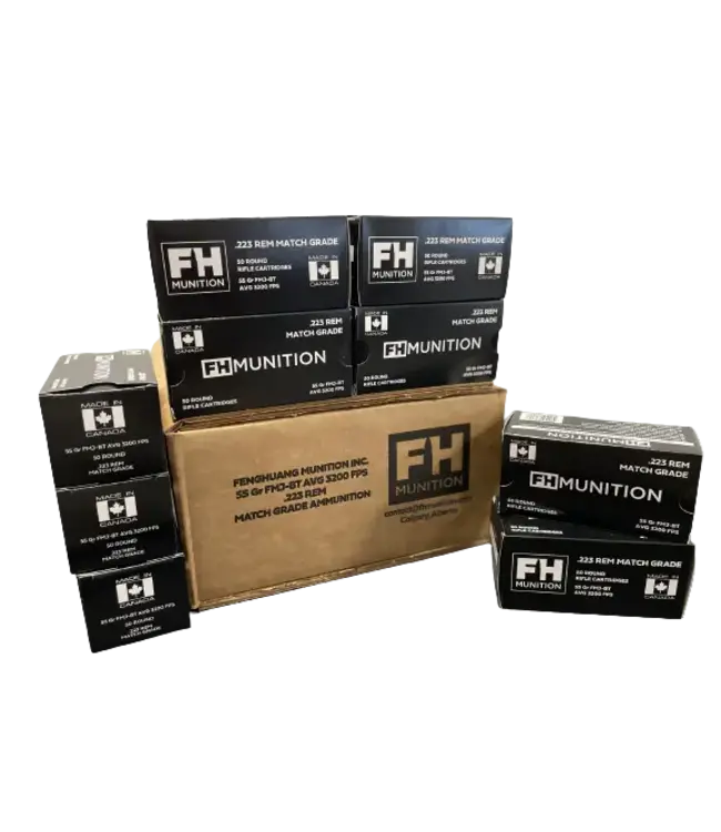 FH Munition Inc. Match Grade 223 Rem, 55 gr, FMJ-BT 1000 Rds