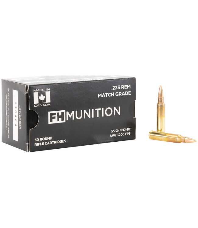 FH Munition Inc. Match Grade 223 Rem, 55 gr, FMJ-BT 50 RDS