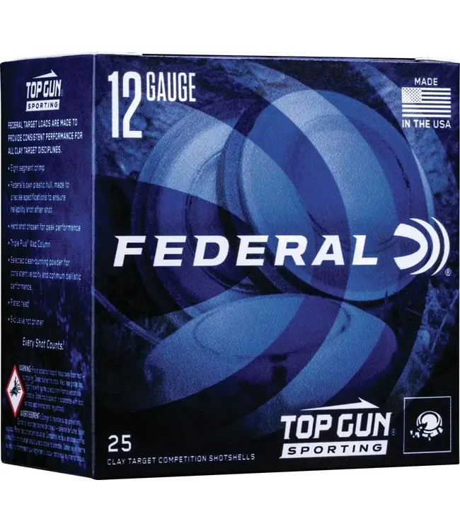 FEDERAL TOP GUN SPORTING 12GA 2-3/4" 1OZ #7.5 1250FPS 25RS/BOX