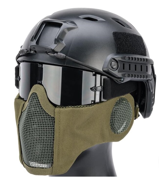 KROUSIS CARBON STEEL HALF MASK w/UPGRADED EAR PROTECTION (OD)