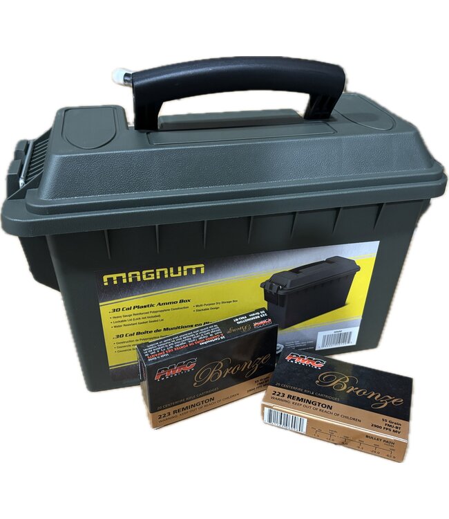 PMC Bronze 223 Rem 55 Gr FMJBT 500 Rd w/Ammo Box