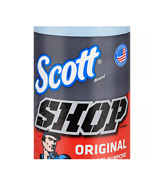 SCOTTSHOP Scott® Shop Towels Original™  Original Blue Shop Towels, 9.4"x11" sheets 55 Towels/Roll