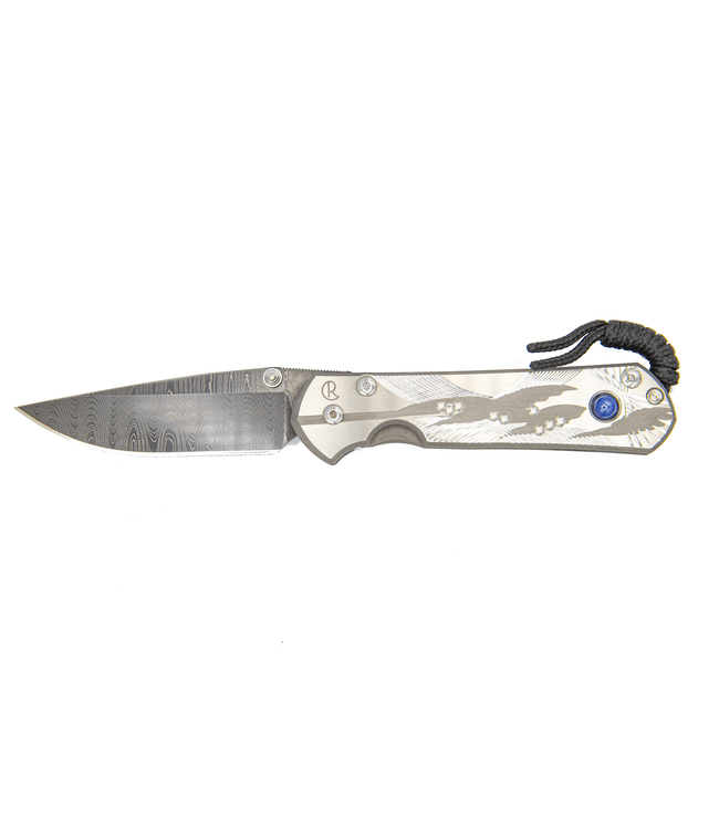 Chris Reeve Large Sebenza 21 Unique Blue Star Sapphire/Ladder Damascus