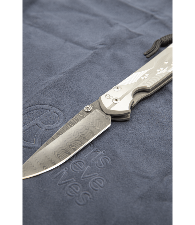 Chris Reeve Large Sebenza 21 Unique Blue Star Sapphire/Ladder Damascus