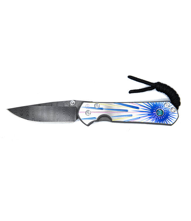 Chris Reeve Small Sebenza 21 Unique Triple Mosaic Opal/Ladder Damascus