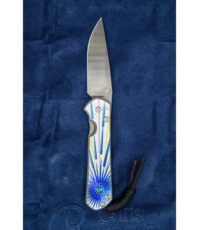 Chris Reeve Small Sebenza 21 Unique Triple Mosaic Opal/Ladder Damascus