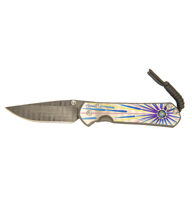 Chris Reeve Large Sebenza 21 Unique Triple Mosaic Opal/Ladder Damascus