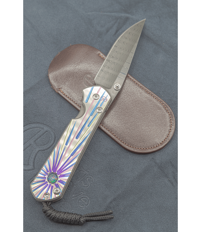 Chris Reeve Large Sebenza 21 Unique Triple Mosaic Opal/Ladder Damascus