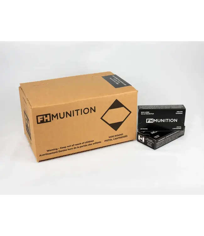 FH Munition Inc. Range Grade 9MM 124GR FCP RN 1000RS/CASE