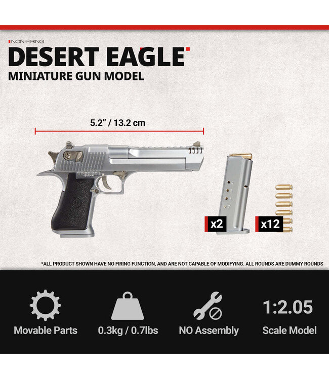 MAXIMUM ARMORY Desert Eagle - Black - 1:2.05 Miniature