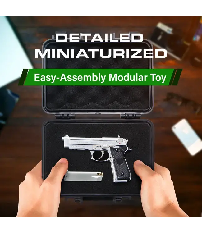 MAXIMUM ARMORY Beretta M92 - Silver - 1:2.05 Miniature