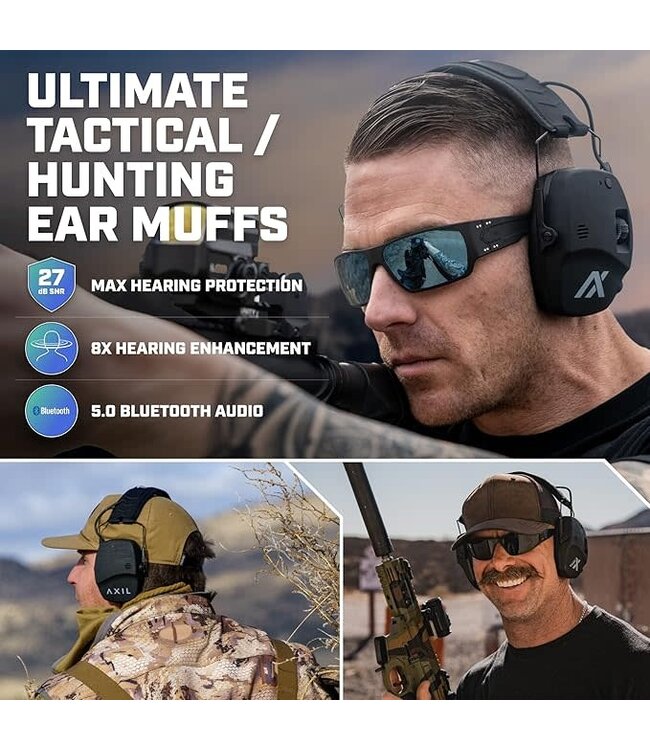 AXIL TRACKR BLU Electronic Earmuffs w/ Bluetooth