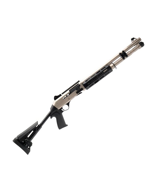 EGE Panzer Arms M4 Speed Pro Nickel / Telescopic - 12GA, 2-3/4" or 3", 18.6" BBL