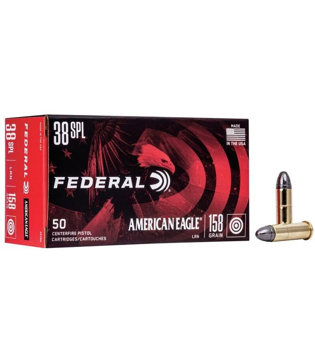 FEDERAL  AMERICAN EAGLE .38 SPL 158GR LRN 500RS W/Ammo Box