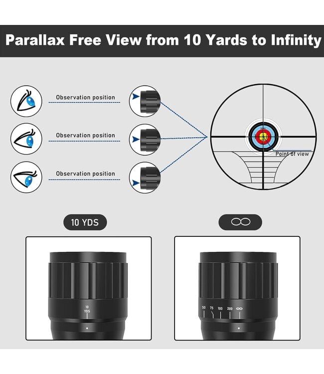 Rifle Scope 6-24x50 AO  Includes Illuminated Red Reticle with 11mm Dovetail Mounts,Includes Blue/Green Lens-for Hunting,Shotguns,and High-Powered,Long-Range Shooting with Rimfire,and Air Guns