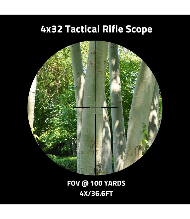 Compact 4x32 Prism Tactical Rifle Scope Red & Green & Blue Illuminated Reticle Scope with Fiber Optic Sight