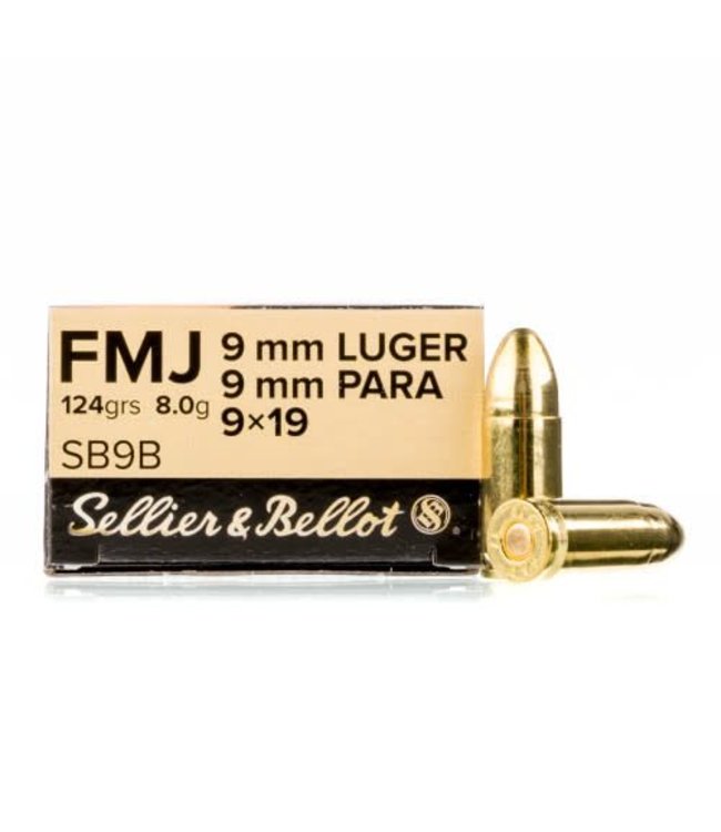 SELLIER & BELLOT  (S&B) 9mm  124 FMJ 1000RD/CASE