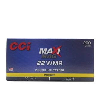 CCI CCI Maxi-Mag - .22WMR, 40gr, JHP, 200RS/Box