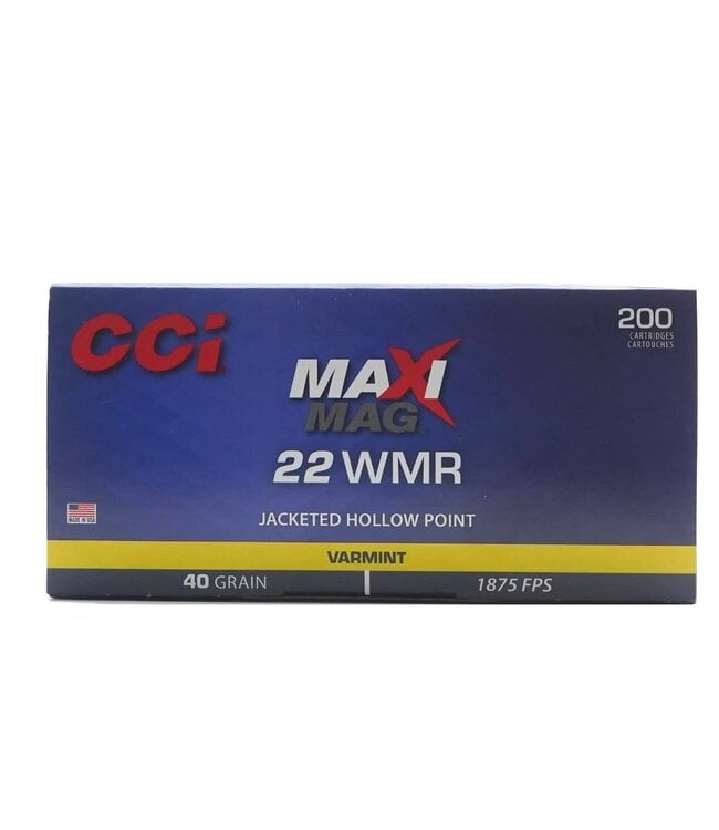 CCI Maxi-Mag - .22WMR, 40gr, JHP, 200RS/Box